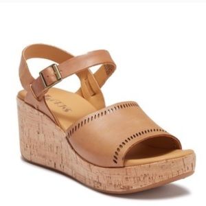 Kork-Ease Tone Leather Platform Wedge